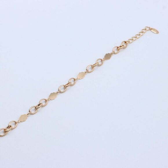 "Delicate Rose Gold Bracelet with Textured Links, XPBL0995 - Picture 1 of 2